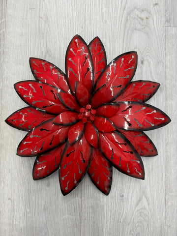 SALE - Lotus Flower 3D Red Metal Wall Art 35cm