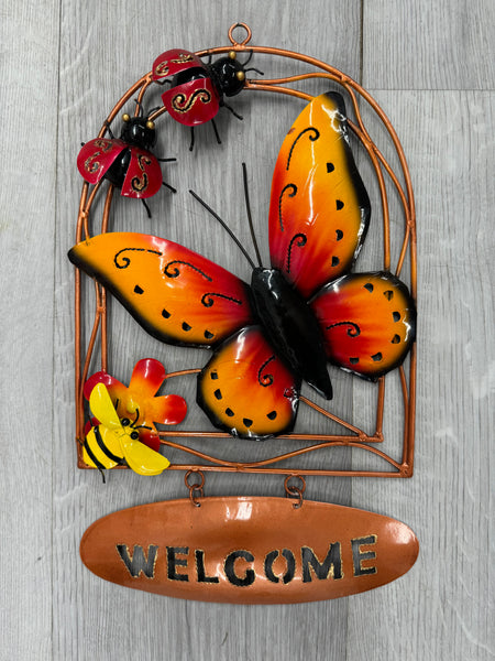 SALE - Welcome Sign - Willie Wagtail Metal Wall Art 30cm