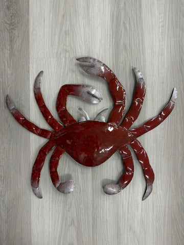 Crab Large Burnt Red Metal Wall Art 50cm