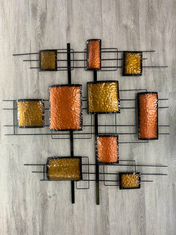 SALE - Bronze/Copper Textured Abstract Metal Wall Art 80cm