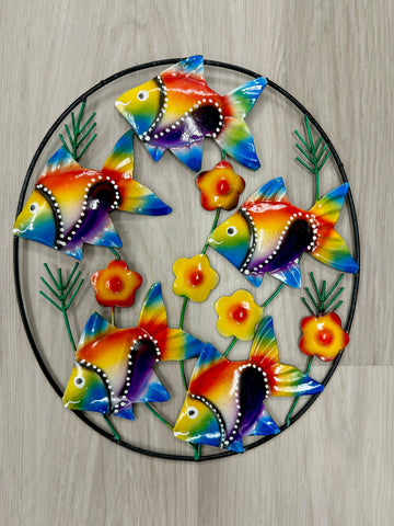 Angel Fish Framed Metal Wall Art 30cm