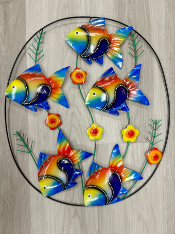 Angel Fish Framed Metal Wall Art 52cm