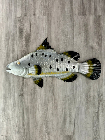 Bream Silver Fish Metal Wall Art 60cm