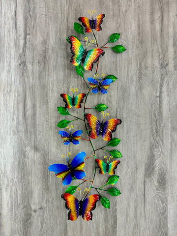 Butterfly Multicoloured Metal Wall Art 70cm