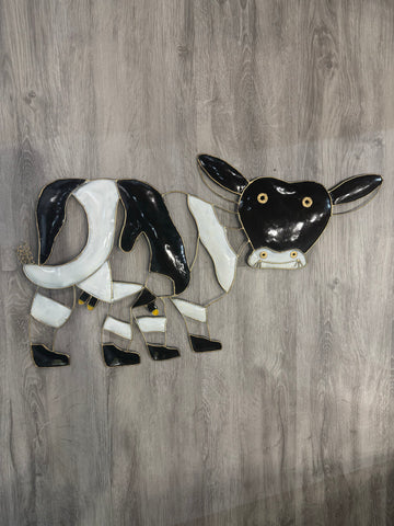 SALE - Cow Black & White Metal Wall Art 68cm