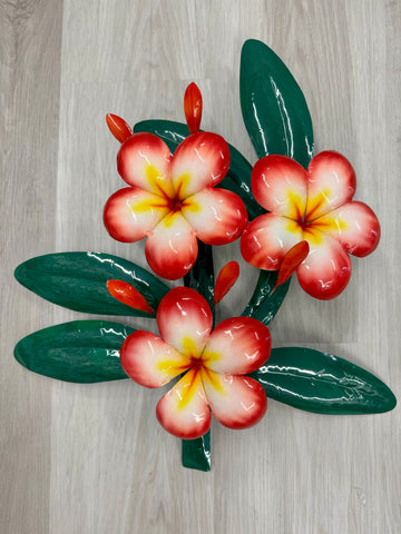 Frangipani Flowers Trio 3D Metal Wall Art 47cm