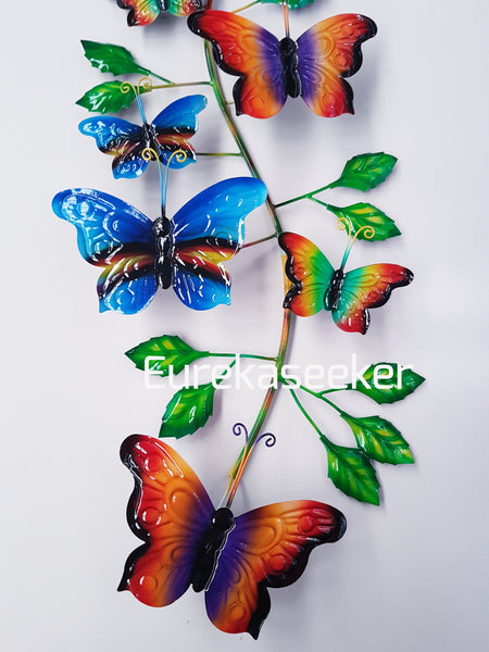 Multicoloured Butterfly Metal Wall Art 70cm