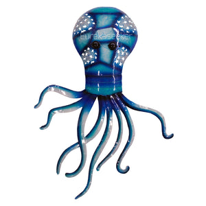 Blue Octopus Metal Wall Art 62cm