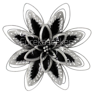 3D Aqua & Navy Lotus Flower Metal Wall Art 40cm