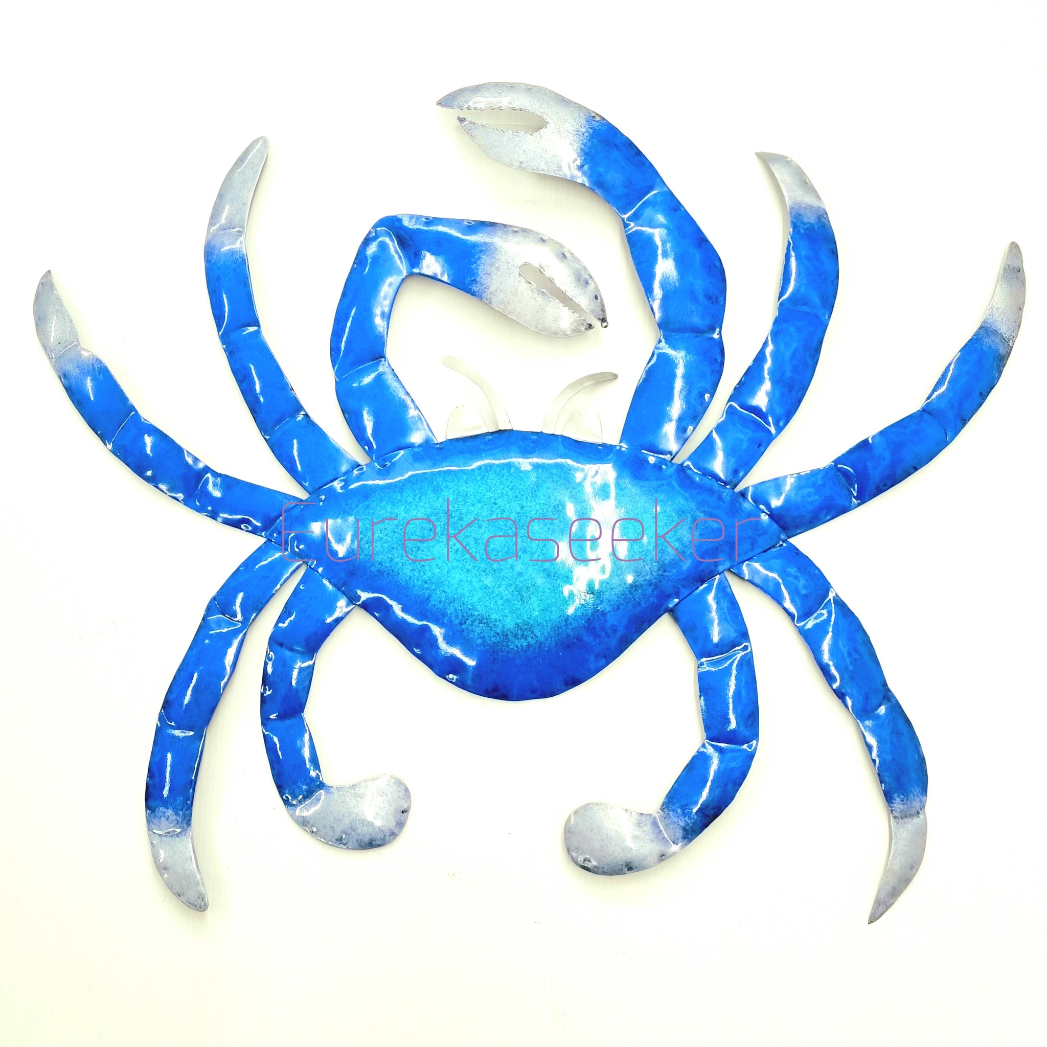 Big Blue Crab Metal Wall Art 50cm