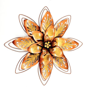 3D Copper/Gold Lotus Flower Metal Wall Art 40cm