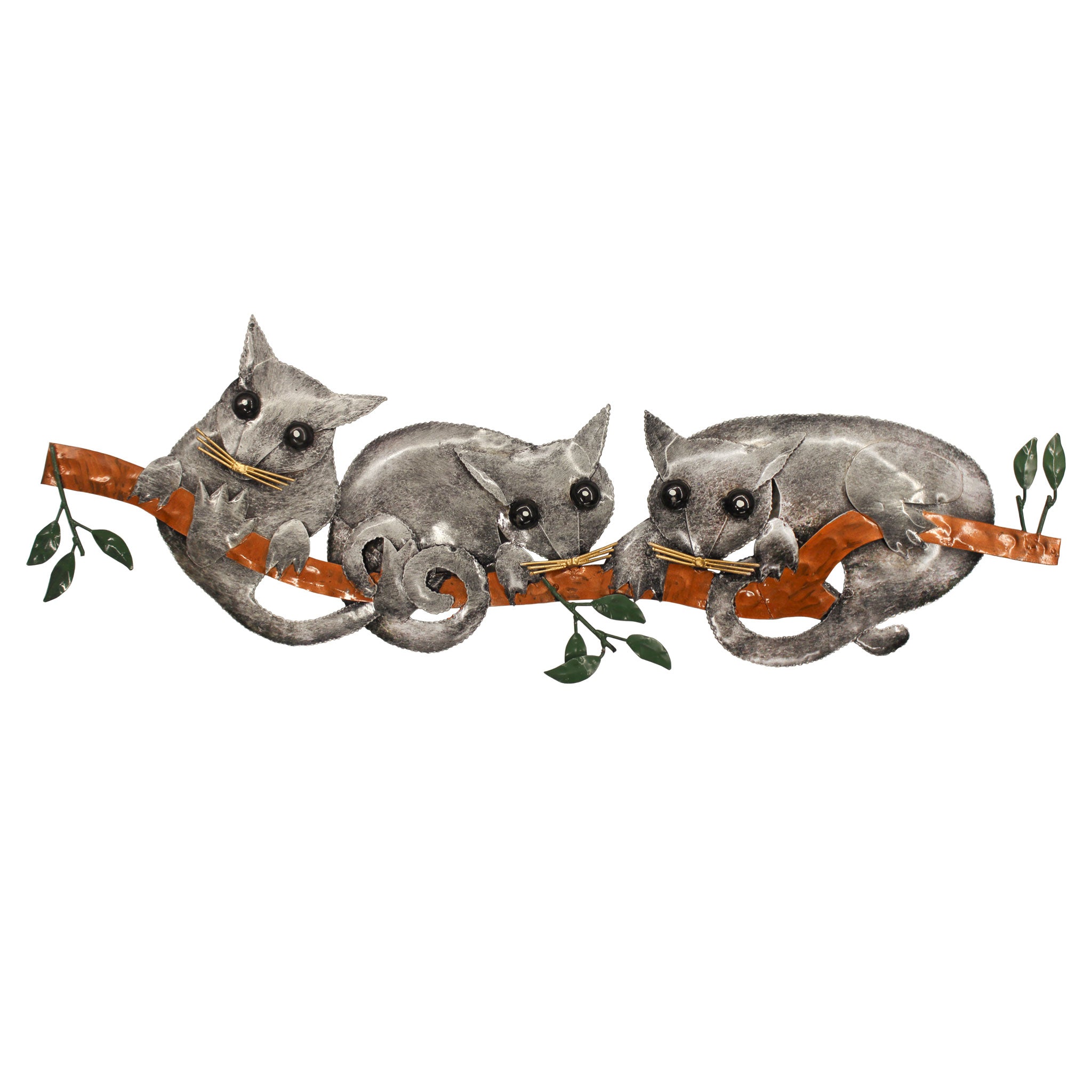 Baby Possum Trio Metal Wall Art 50cm
